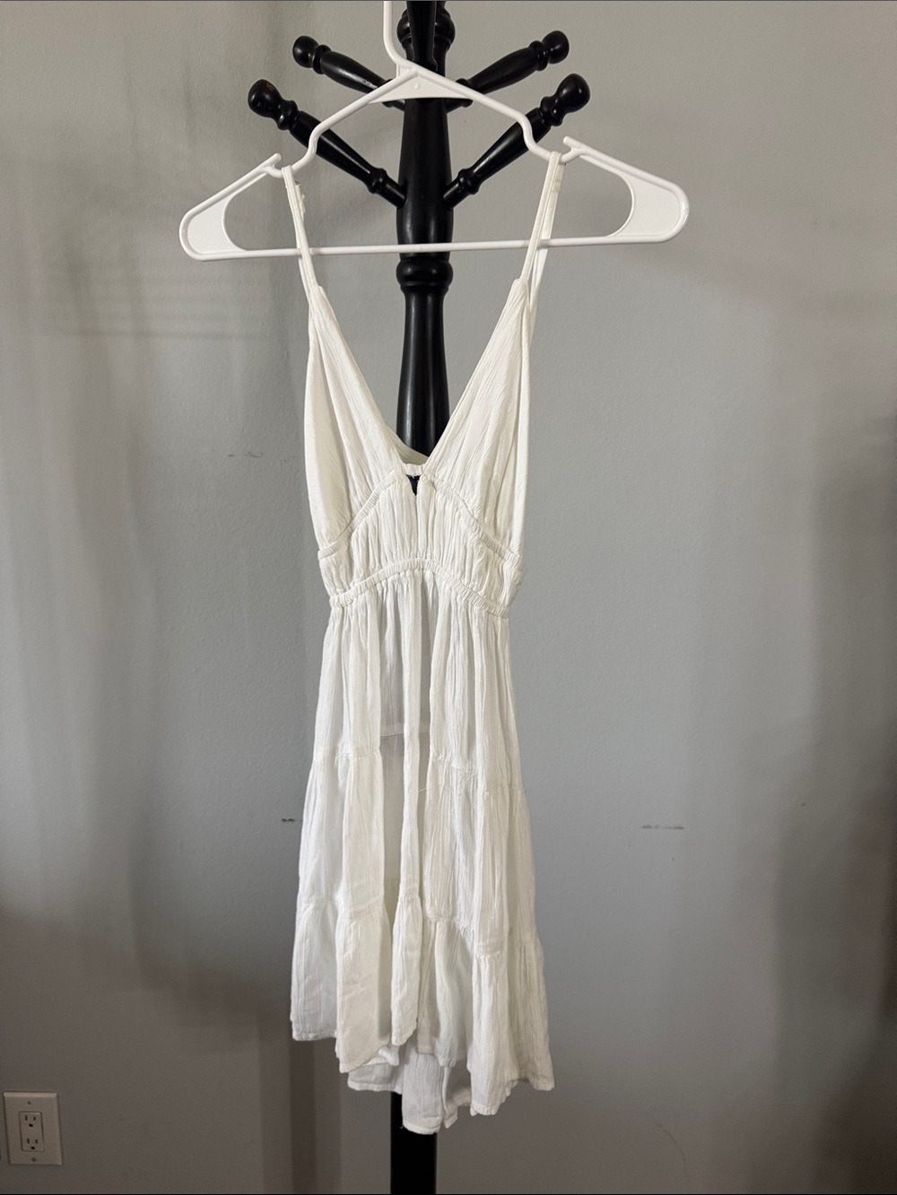 Angie White Spaghetti Strap Mini Dress 15.T